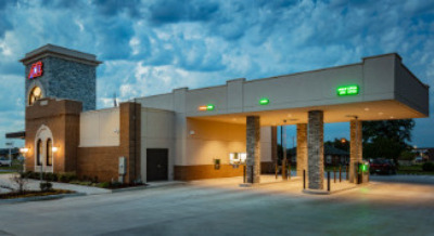 American Exchange Bank store front image at sunset